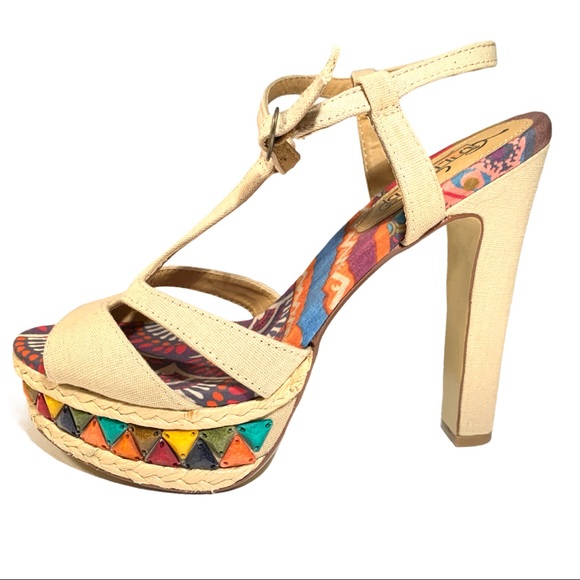 Unlisted by Kenneth Cole Shoes - Kenneth Cole Studded Embellished Open Toe High Heel Ankle Strap Shoe Geometric